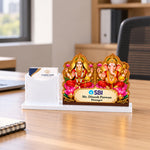 Personalized Lakshmi Ganesha Desk Stand with Visiting Card Holder 10x7" | Corporate Gift | Love Craft Gifts™