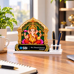 Personalized Lord Ganesha Desk Nameplate with Pen Holder 10x6" | Corporate Gift | Love Craft Gifts™