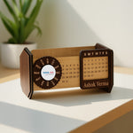 Personalized Wooden Desk Calendar (4x7 inch) with Name & Logo | Love Craft Gifts