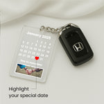 Custom Calendar Photo Keychain – Personalized Date Gift with Picture | Love Craft Gifts