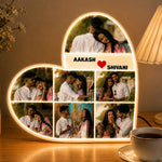 Personalized Heart Shape LED Photo Frame | Custom Name & Couple Photo Gift - 9x9" | Love Craft Gifts™