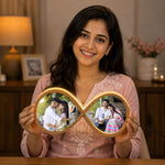 Personalized Infinity LED Couple Photo Lamp | Custom Wooden Romantic Night Light Gift for Couples 15x8" | Love Craft Gifts™