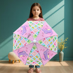 Personalized Kids Umbrella – Dino Theme with Custom Name | Love Craft Gifts