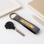 Personalized Leather Keychain with Name Plate | Love Craft Gifts