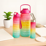 Personalized Gradient Water Bottle with Time Markers | Love Craft Gifts