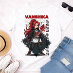 Personalized Red Samurai Anime Name T-Shirt for Women – Custom Printed White Tee | Love Craft Gifts