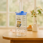 Personalized Cute Bear Straw Cup with Name Print | Love Craft Gifts