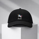Personalized Unicorn Printed Black Cap โ Custom Name Adjustable Baseball Hat for Women & Girls | Love Craft Gifts