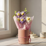 Personalized Crochet Flowers Bouquet with Name Pot (7×3 Inch)