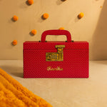 Customizable Red Polka Dot Bangle Box with Lock & Name Personalization | Love Craft Gifts