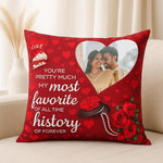 Red Love Personalized Photo Cushion with Romantic Quote (10x10) | Love Craft Gifts