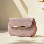 Rose Pink Personalized Sling Bag with Golden Name Tag | Love Craft Gifts