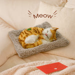 Realistic Meowing Sleeping Cat Toy – Ginger Color | Love Craft Gifts