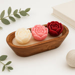 Lotus Flower Scented Candle Set – Decorative Aromatherapy Gift in Wooden Tray | Love Craft Gifts