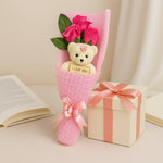 Personalized Teddy Bear with Roses Bouquet - Cute Valentine’s Day, Birthday & Anniversary Gift | Love Craft Gifts