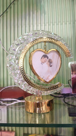 Crystal Moon with Heart Hanging Photo Frame