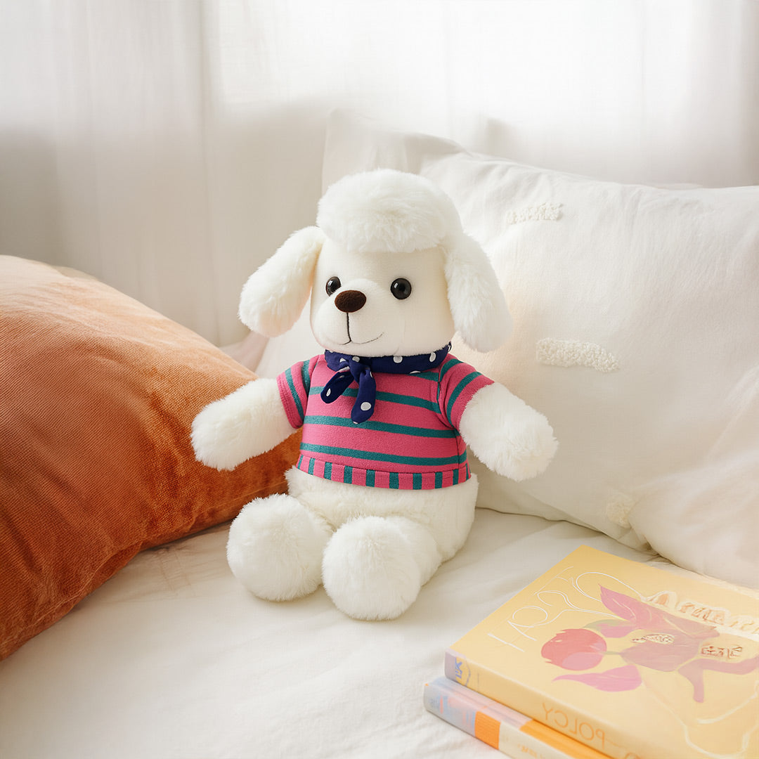 Fluffy Puppy Plush Toy with Shirt & Scarf | Love Craft Gifts