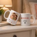 Personalized Spotify Photo Mug 325ml | Custom Song QR Code Coffee Mug with Photo & Message | Romantic Gift for Couples, Anniversary & Valentine's Day