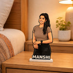 Personalized Cartoon Girl Photo Table Stand Gift for Girlfriend, Sister & Best Friend