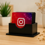 Social Media Logo Tea Coaster Set