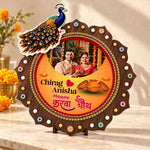 Customized Karwa Chauth Couple Photo Thali | Standard Size Festive Gift | Love Craft Gifts™