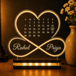 Personalized Couple Calendar LED Acrylic Lamp 6x8"| Romantic Anniversary Gift for Couple | Love Craft Gifts™