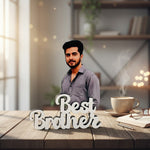 Personalized Cartoon Name Table Stand – Best Brother Edition (7×6 Inch) | Love Craft Gifts