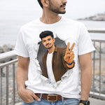 Personalized 3D Broken Wall Photo Print White T-Shirt – Custom Portrait Unisex Tee | Love Craft Gifts