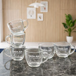 Personalized 6 Glass Cup Set with Name & Logo – Premium Customized Drinkware | Love Craft Gifts