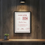 Personalized Love Letter Wall Frame (8×12 Inch) | Love Craft Gifts