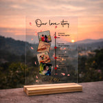 Personalized “Our Love Story” Acrylic Frame – Table Top (6×8 Inch) | Love Craft Gifts