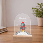 Personalized Rocket Name Acrylic Table Stand – Custom Space Theme Desk Décor Gift (6x8 Inch) | Love Craft Gifts