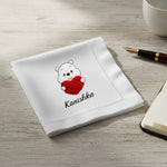 Personalized Printed Name Handkerchief – Custom Teddy Design Gift (Standard Size) | Love Craft Gifts