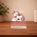 Personalized Unicorn Acrylic Name Stand 6x6 Inch – Custom Kids Name Display Gift | Love Craft Gifts™