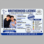 Personalized Brotherhood License Photo Card | Brother for Life Keepsake Gift | Love Craft Gifts™