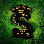 Wooden Alphabet S Led Name Lamp