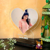 Heart-Shaped Acrylic Frame with Photo and Custom Name