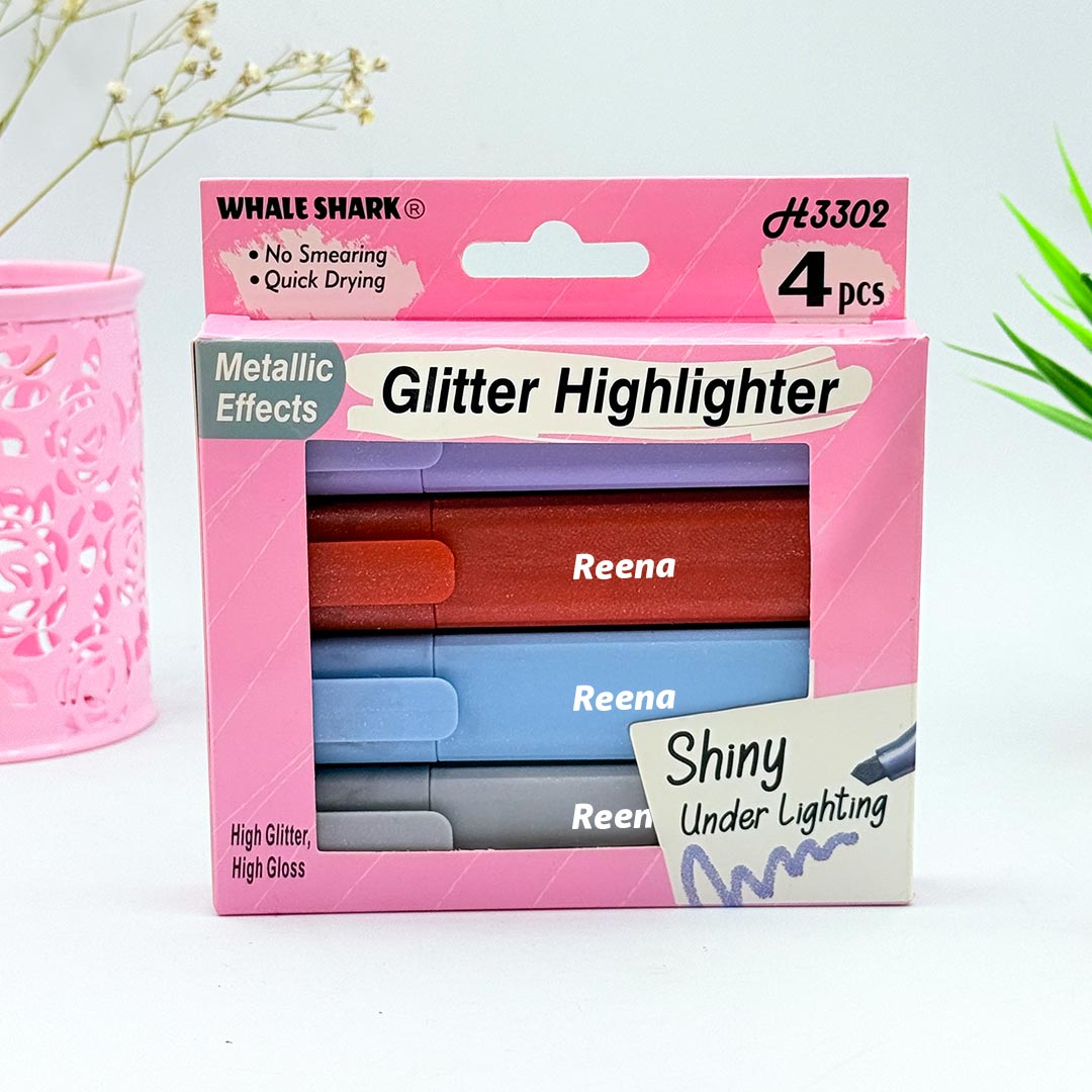 Personalized Gilter Highlighter With Metallic Effect- 4 Highlighter