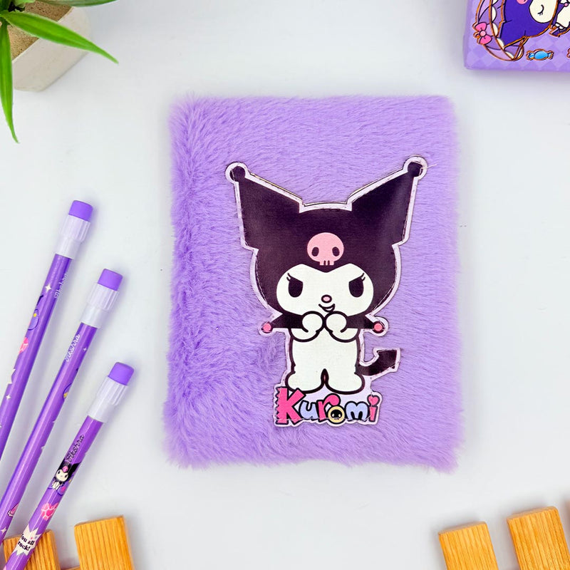 Customized Kids Cute Diary Combo 3 In 1 - Kuromi Purple Theme Set