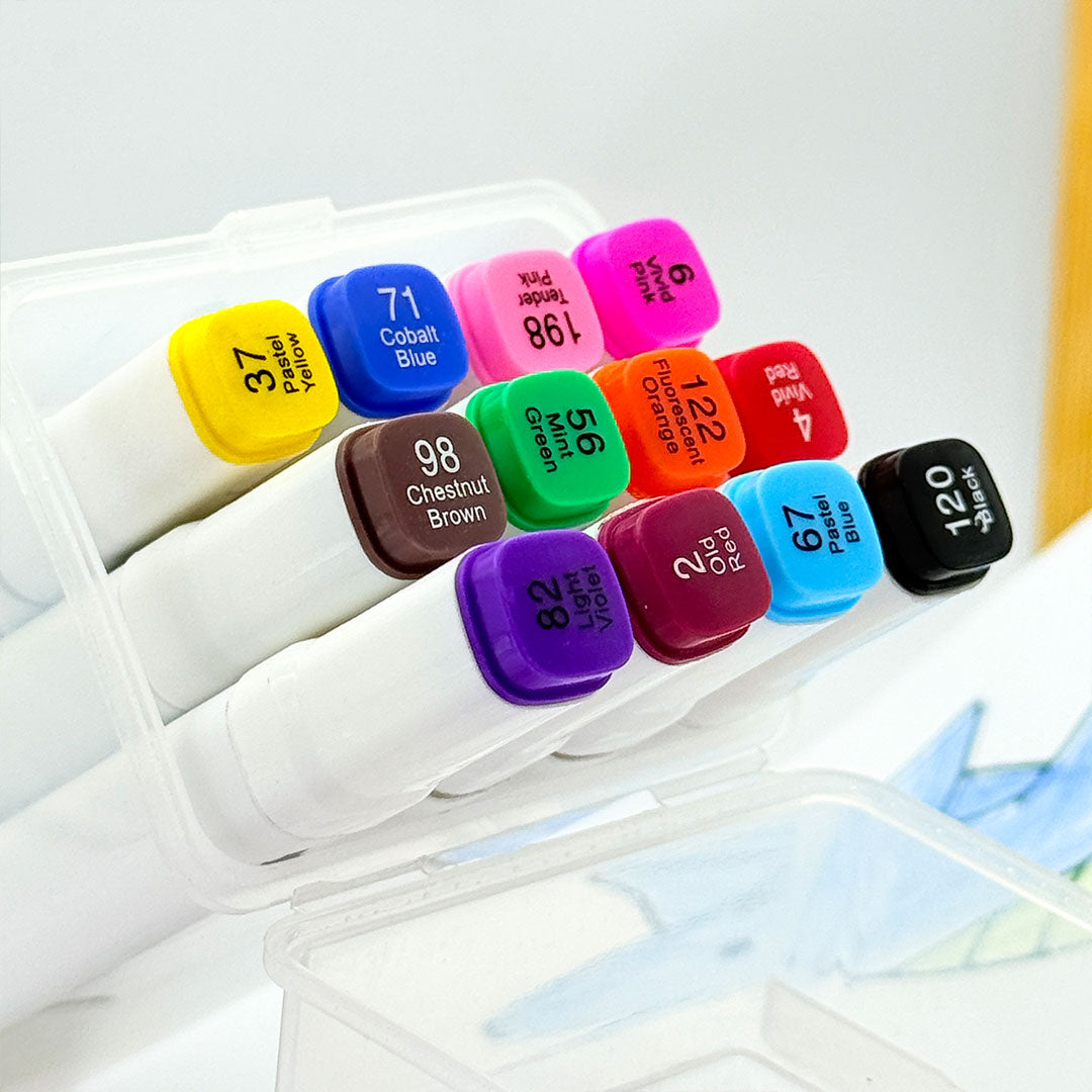Personalized Dual Tip Professional Artist Marker - Set of 12 Piece