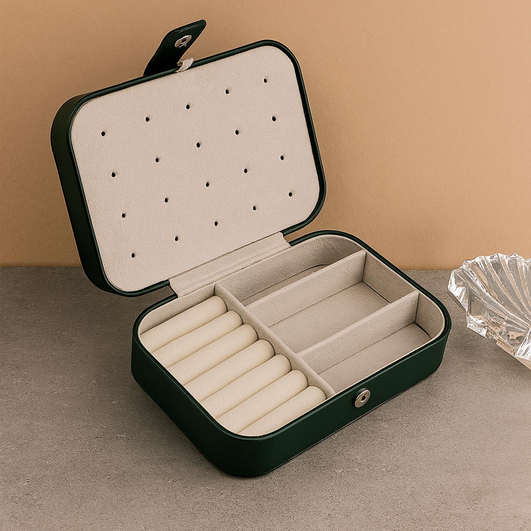 Personalized Dark Green Jewellery Box
