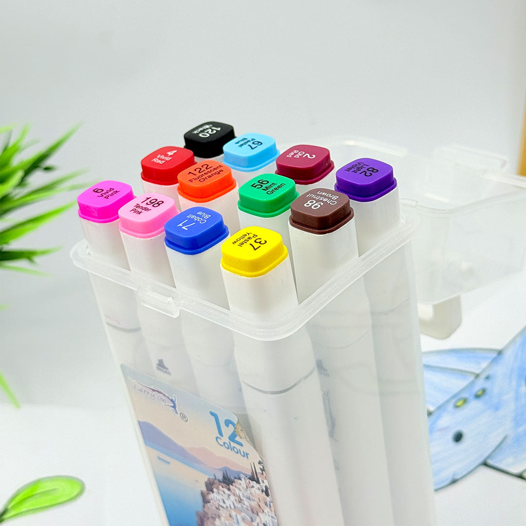 Navratri  Dual Tip Professional Artist Marker - Set of 12 Piece