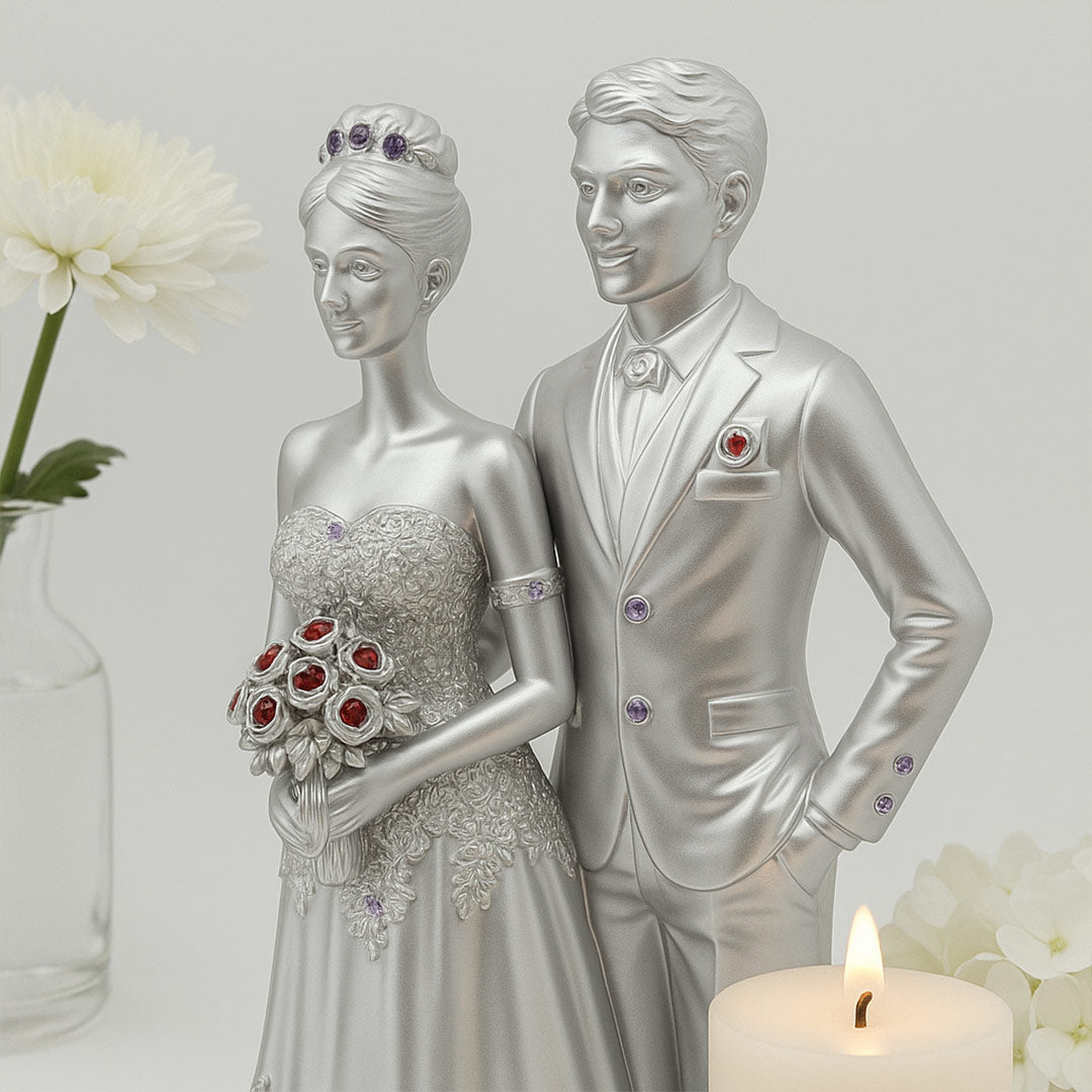 Silver Couple Wedding Figurine