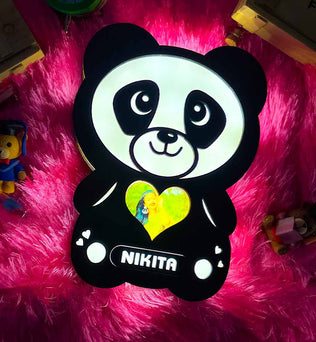 Glowing Panda Lamp with Photo & Name - Valentine Day