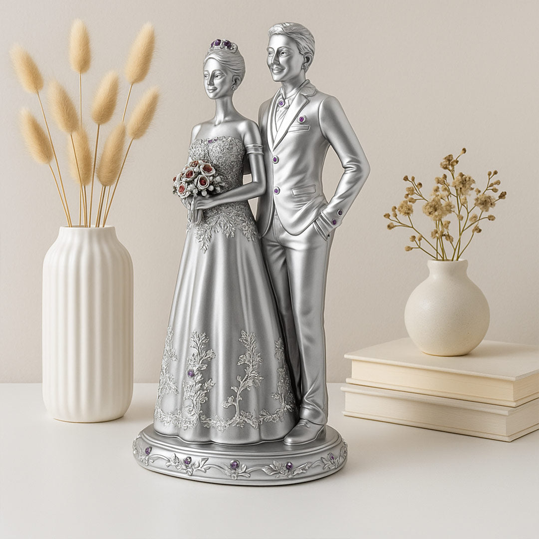 Silver Couple Wedding Figurine