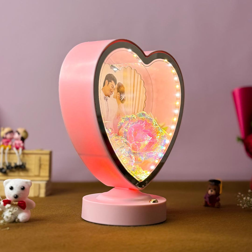 Personalized Magic Heart Shape Mirror with Led Light