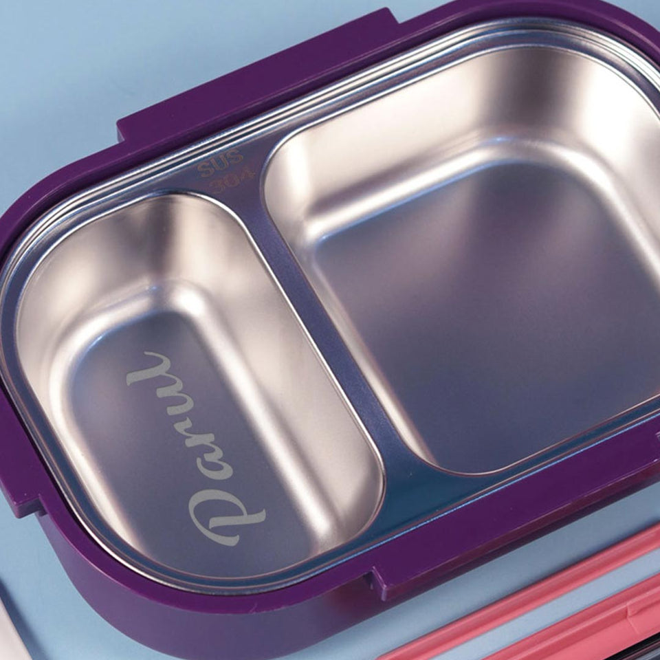 Personalized Double Compartment Stainless Steel Lunch Box ,500ml