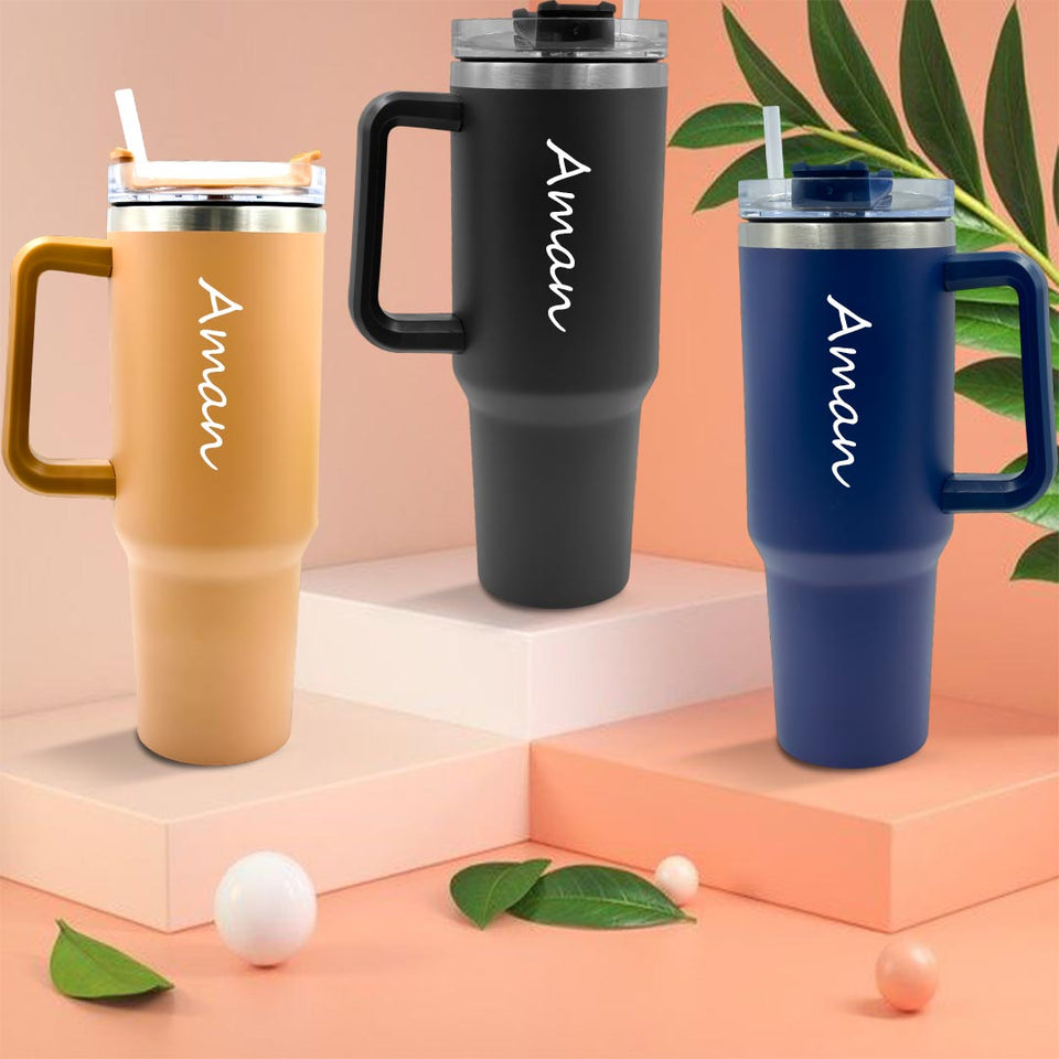 Personalized  Stainless Tumbler With Straw