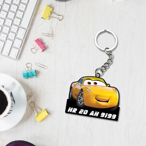 Lightning McQueen Cars Characters Keychain With Name | Love Craft Gifts