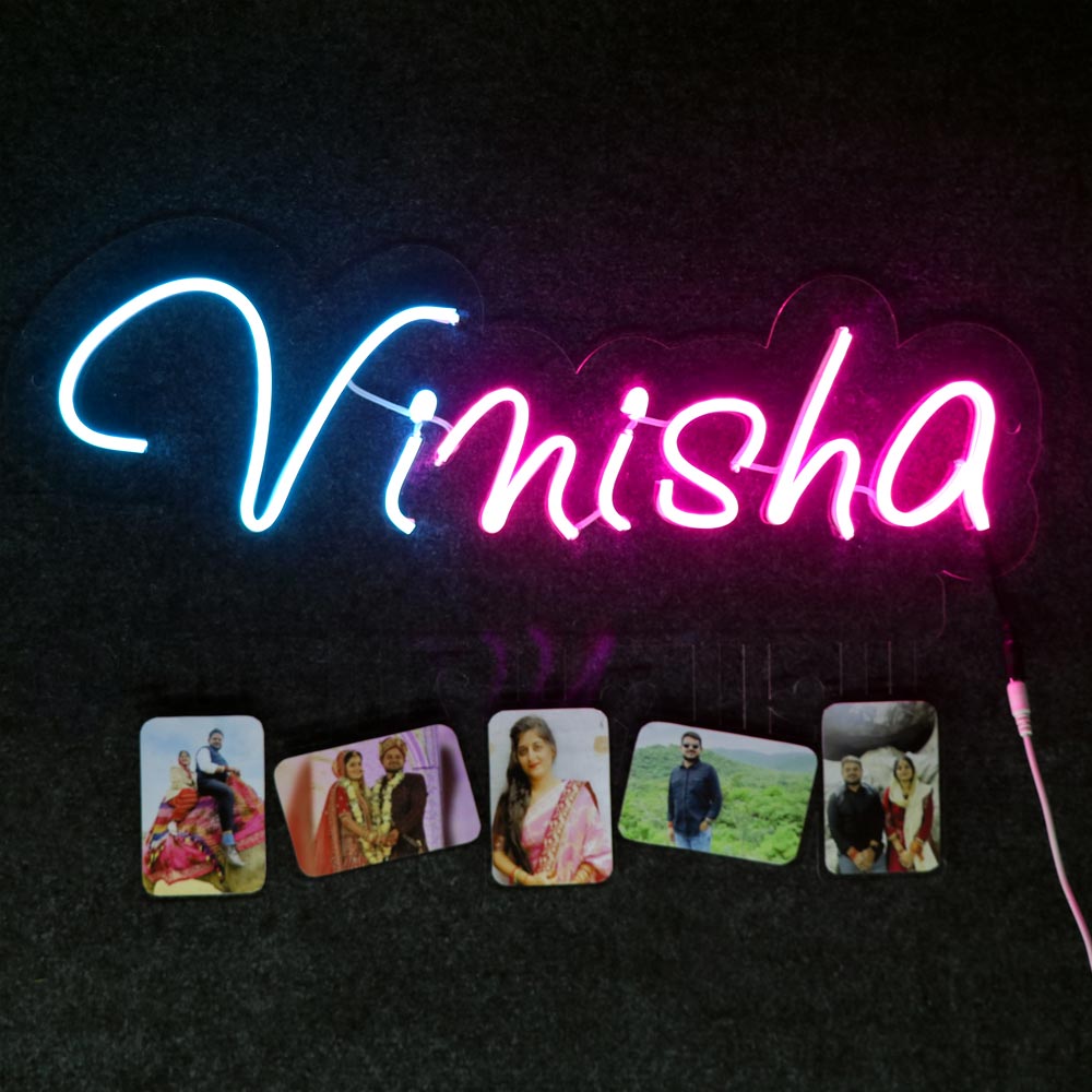 Customized Neon Name Light Frames With Pictures